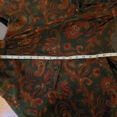 Vintage green, red, tan, and black button up.