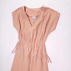 Vintage Family Fashions by Avon Pink V-Neck Elastic Waist Dress Size 11/12 20199