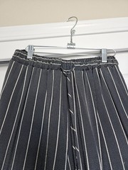 Vtg Saint Germain Paris Gray Striped Windowpane Check Tunic Pant Set S