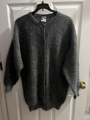 Vintage Sweater Mohair Blend With gold Buttons Grandpacore L 44/46 1980’s