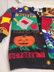 Vintage NWT Croft Barrow Holiday Teacher Months Grandma Knit Cardigan Sweater Sm