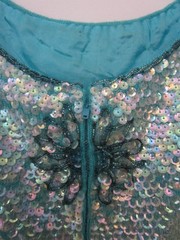 14 Beaded Sequin Vintage Sleeveless Shell Boxy 1960s Metal Zip Flapper Mermaid