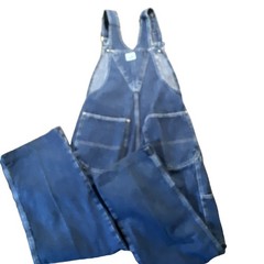 Vintage Lee Dungarees Bib Overalls Size M Denim Carpenter Blue Dark Wash