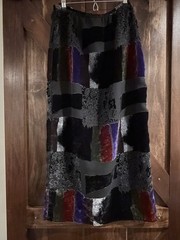 Vintage Lana Lee Canada Velvet Patchwork Skirt Sheer Artwear Size 10