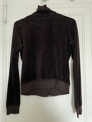 Juicy Couture Y2K Bow Brown Velour Zip Up Track Jacket Size M/36 Fits Like XS/S