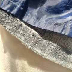 Re-worked Vintage Jacket Grey Check Size 16 Wool Blend 80’s Style
