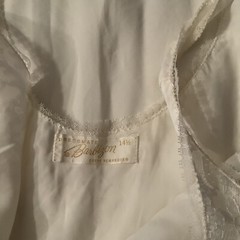 White Full Slip Lingerie Dress by BARBIZON Size 14.5 Lace Bodice Trim S M