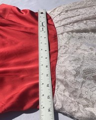1950s Vtg Johnathan Logan Party Prom Fit Flare Red Dress White Lace Crinoline M