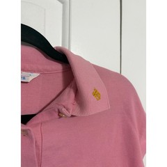 Jantzen Polo Top Vintage Preppy Pink Sleeveless Gold Crest L 80s 90s Aesthetic