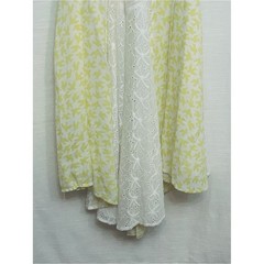 Anthropologie Boho Cottagecore Leifnotes Light Yellow & White V‑Neck Midi Dress