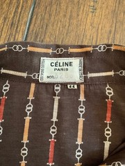Vintage Celine Paris Chain Link 100% Cotton Button Down Blouse FR44 – US12