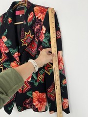 Vintage Emanuel Ungaro Solo Donna Paris Wool Floral Blazer Jacket Size 8 Italy