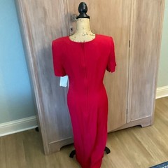 NWT Deadstock Vintage Casual Corner 90’s Red Midi Dress Pretty Woman sz 10