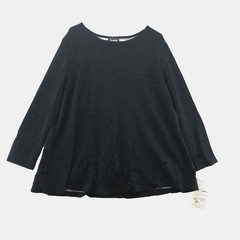 New Vintage Jean Leslie Black Long Sleeve Knit Shirt Size 1XL Women Casual