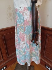 Vintage 1970s/1980s Koret Brand Pastel Floral Print Boho Cottagecore Midi Skirt