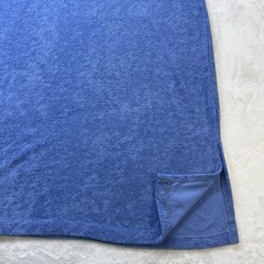Vintage 70s Rainbow Terry Cloth Cover Up Dress Blue White Size 10