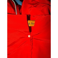 Vintage Esthers Paris New York Red Cape Dress Long Sleeve Formal Size 11