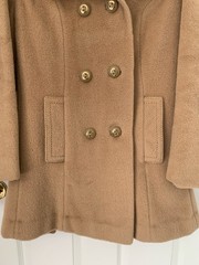 Sears Women’s Vintage Coat 60s 70s Dry Clean Double-breasted Gold Button Mod