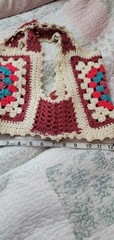 Vintage Crochet Ganny Square Handmade Vest/Top Festival Cottage Core SZ S