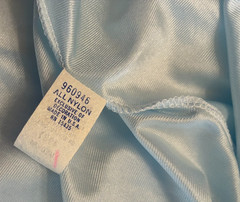 Vintage GILEAD DRESSING ROBE Medium POWDER BLUE Sheer Nylon Midi LACE Babydoll