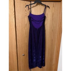 Vintage Color Shift Y2K Steppin Out Red/Purple Slip Dress with Spaghetti Straps