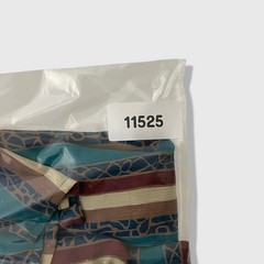 Bethany Striped Blouse Women 3/4 Teal Burgundy Vintage Secretary Pussy Bow