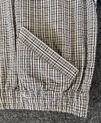 Karen Scott Womens VTG Seersucker Jacket Gray Check Full Zip Lightweight