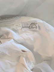 Vtg Wedding Dress Bridal Originals 70s White Long Sleeve w/ Blushing Veil