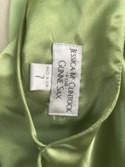 Late 90s 1990s Y2K Jessica McClintock Gunne Sax Dress Acid Green Cocktail Party