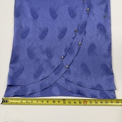 Carol Peretz Blue Silk Floral Rose Bead Skirt 2 Pc Rouche Blouse Dress Sz 8 VTG