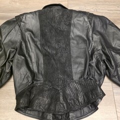 Vtg 1980’s Global Identity G-III Cropped Black Leather Goth Jacket Size Medium
