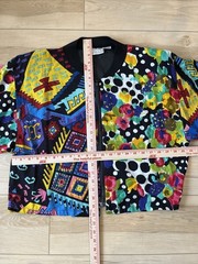 Speed Limit MPH Vtg Floral Bright Geometric 80s 90s Womens Large Jacket Bold