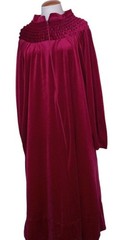 Vintage Caftan Robe House Coat Red Velour 38/40 Made In USA Pocket It’s A Charm