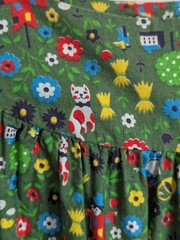 Vtg 60s Novelty Print House Dress Muumuu CHARMING Fabric Retro Farm S Pristine