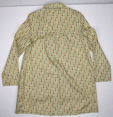Vintage Raincoat Size S 90s Beige Polka Dots Hooded Lightweight Pleated Button