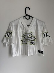 Womens FUBU Jersey White Fubu 05 Crop Top Retro Y2K Hip Hop 90s Size M