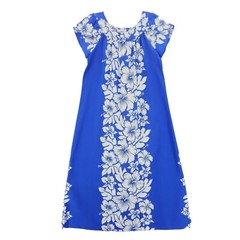 AIKANE Hawaii Vintage Blue White Hibiscus Maxi Dress Floral Size 10