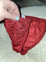 Vintage 70s Van Dale Fantasy Collection String Bikini Red Lace Panties Size 5 S