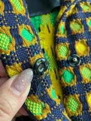 Vtg 90s PRADA Classic Tweed Textured Check Blazer Jacket Virgin Wool 40 Colorful
