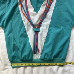 Vtg 80s 90s TEDDI Teal Blue 2pc Pant Set Small Retro Mom Coastal Grandma Rope