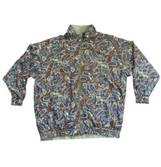 VTG Jennifer Moore Bomber Windbreaker Jacket Paisley Women’s 3XL Gold Reversible