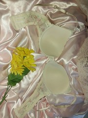 VTG 36C COUETTE PINK FLOWER PRINT PUSH UP BRA UW NOS COTTAGE