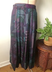 Vintage Geiger of Austria -Pleated Midi Skirt 100 % Wool Butterfly, S (EU40)