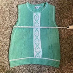 Vintage 80s 90s Wye Oaks Teal Retro Sweater Ski Vest