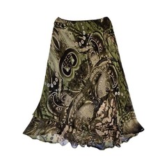VTG y2k earth fairy midi skirt / SM / ruffles, asymmetrical, layers, whimsygoth