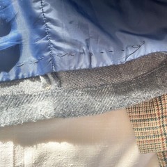 Re-worked Vintage Jacket Grey Check Size 16 Wool Blend 80’s Style