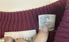 Nordstrom Point of View Maroon Cotton Chunky Knit VNeck Cardigan Vintage XS