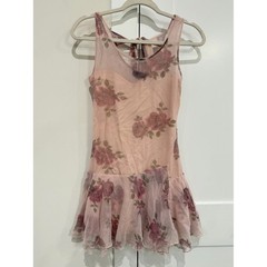 Diesel Sheer Vintage Mesh Floral Pink Dress Sz Medium Rare Boho Y2K Cottagecore