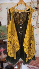 Blue Velvet vintage Style Anthropologie Distressed boho t-shirt Tunic Top Xl Nw
