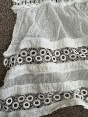 Edwardian Victorian White Cotton Lace Ruffle for Petticoat Skirt 44”x12” piece